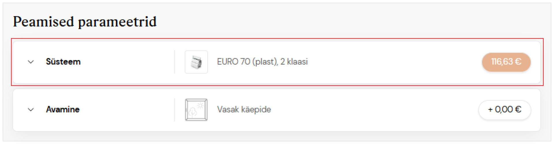 Plast eelised.