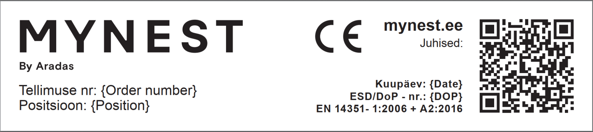 CE-vastavusmärgise kleebise